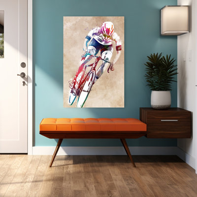 Dynamic Cyclist Art Contemporary Wall Art