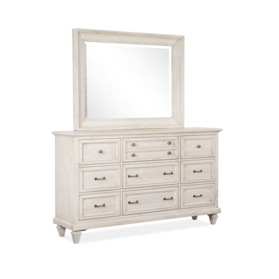 Dariella Drawer Dresser With Landscape Mirror