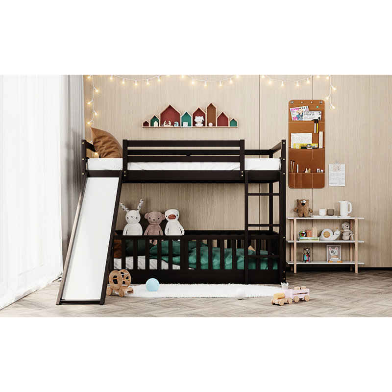 Lit simple superposé au-dessus - stable pour les matériaux de construction utilisés, Espresso