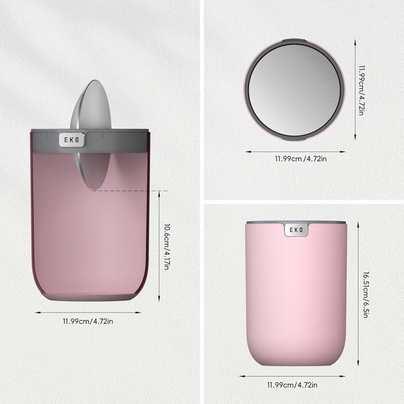 Plastic Swing Top Countertop Waste Bin - 1.5L, Pink