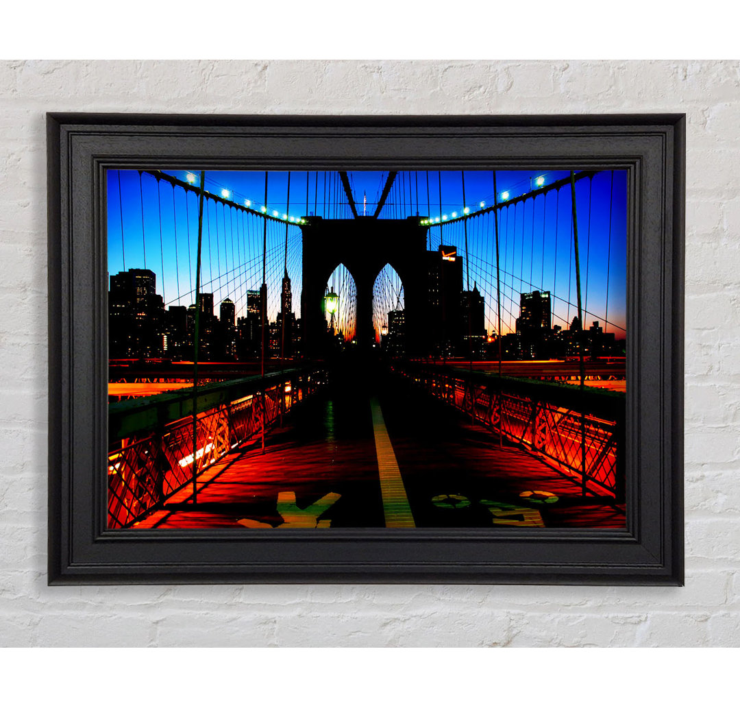 Brooklyn Bridge Red Cast Gerahmter Druck