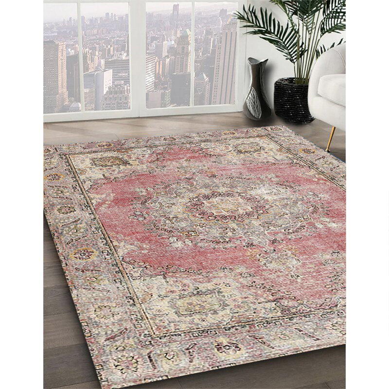 Tapis oriental rouge / gris / brun, Rectangle 7 pi x 9 pi