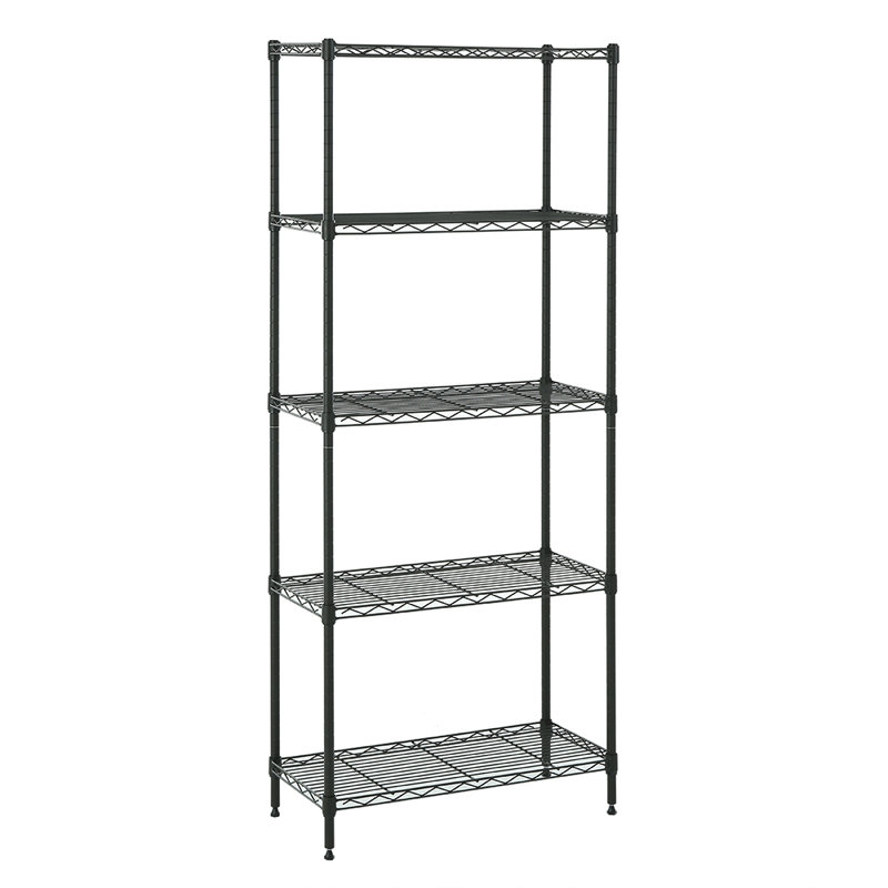 Étagère à 5 niveaux Jazmia, H 59 po x l 25,6 po x P 11,8 po, Gris