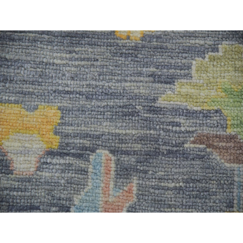 Tapis 100% laine noué à la main 12 pi 2 po x 18 pi gris tissé à la main Oushak 72819501CD3043FF9BCDAE70FA7B8ECB
