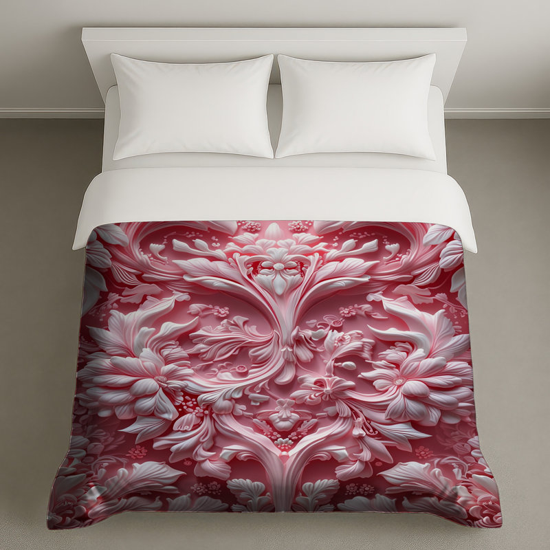 Housses de couette à motif floral complexe, Lit simple
