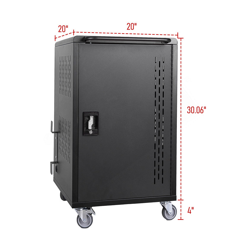 Station de chargement mobile 32 baies pour Chromebook, tablette et ordinateur portable avec multiprise incluse, assemblage requis