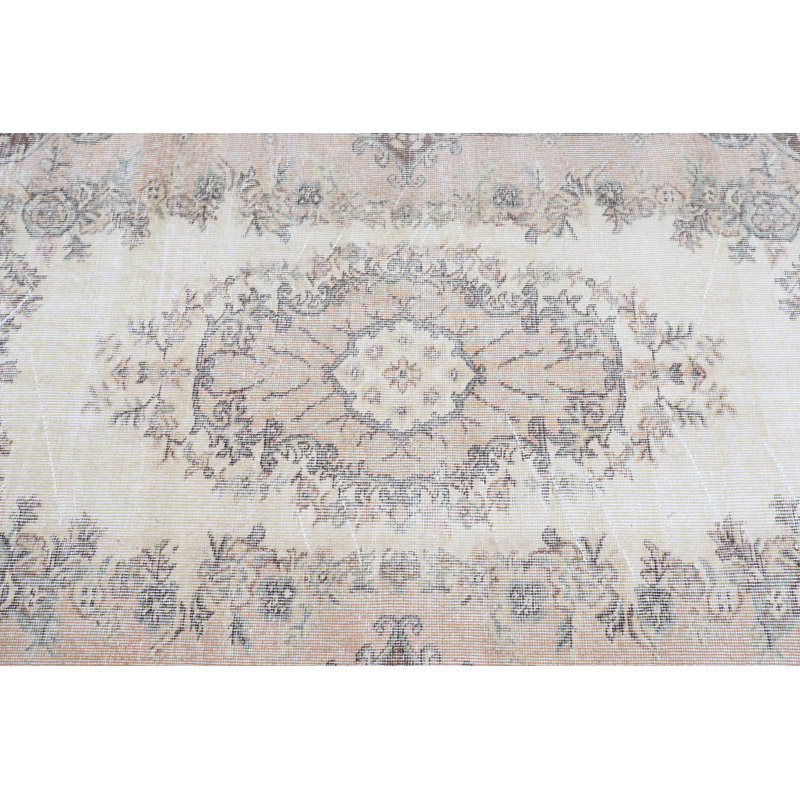 Vintage Turkish Oushak Rug in Brown Moroccan Design for Indoor Use - Boho Tribal Nursery Rug