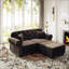 Luxueux canapé rembourré en velours avec garniture cloutée, accoudoirs roulés et capitonnage à boutons, comprend 2 coussins complémentaires, pour un décor moderne de style Mid-Century.-1611713142