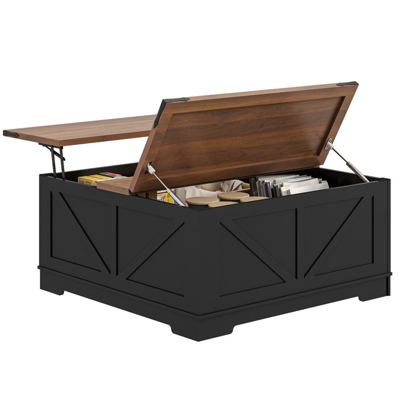 Table basse 17 po 17 po Farmhouse, Noir brun