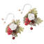 Ensemble de 2 décorations de Noël enneigées 3,9 "avec baies rouges et cloche (ensemble de 2 pièces)