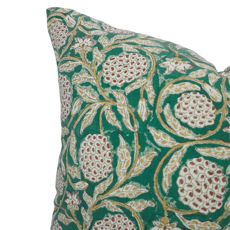 Housse de coussin réversible en coton Floral, H 24 po x l 24 po, Carré