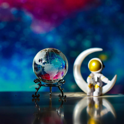 World Globe Crystal Earth Ball Paperweight With Stand Glass Sphere Display Globe Ball Christmas Decor For Home Office Desk