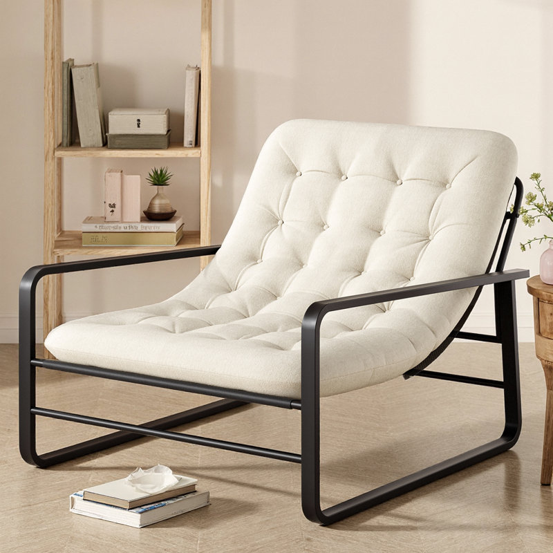 Chaise d'appoint, fauteuil en sherpa pour le salon, chaises d'appoint modernes Mid-Century, chaise de chambre Boucle Reading