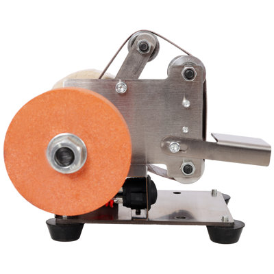 Mini Electric Belt-Sander Knife-Sharpener Sanding Machine 96W, Small Bench Grinder Kit 7 Speed Adjustable Power Polisher DIY Polishing Grinding Tool, Handcraft Jewelry