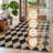 Checkered Jute Rug Machine Washable Checkered Pattern Rug Minimalist and Stylish Perfect for Bedrooms, Living Rooms, and Hallways-117177276