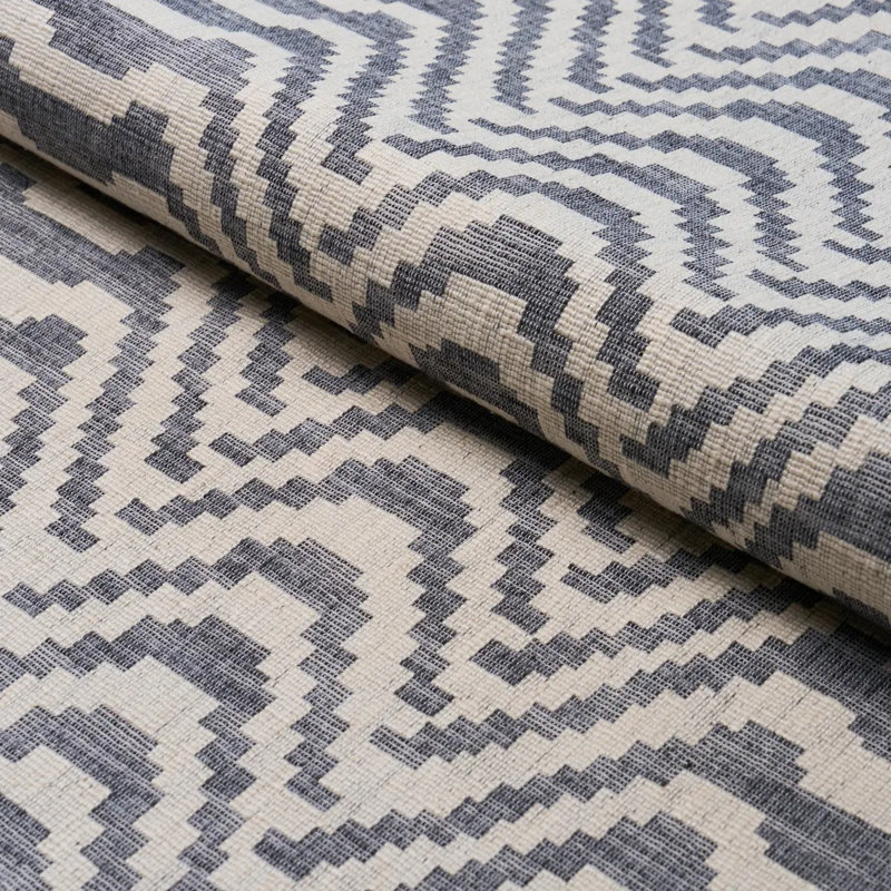 Stepped Chevron Fabric, Blue