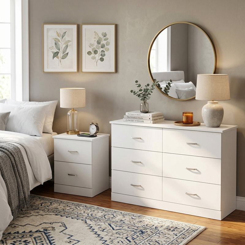 Allyannah 2 Pieces Bedroom Set, White