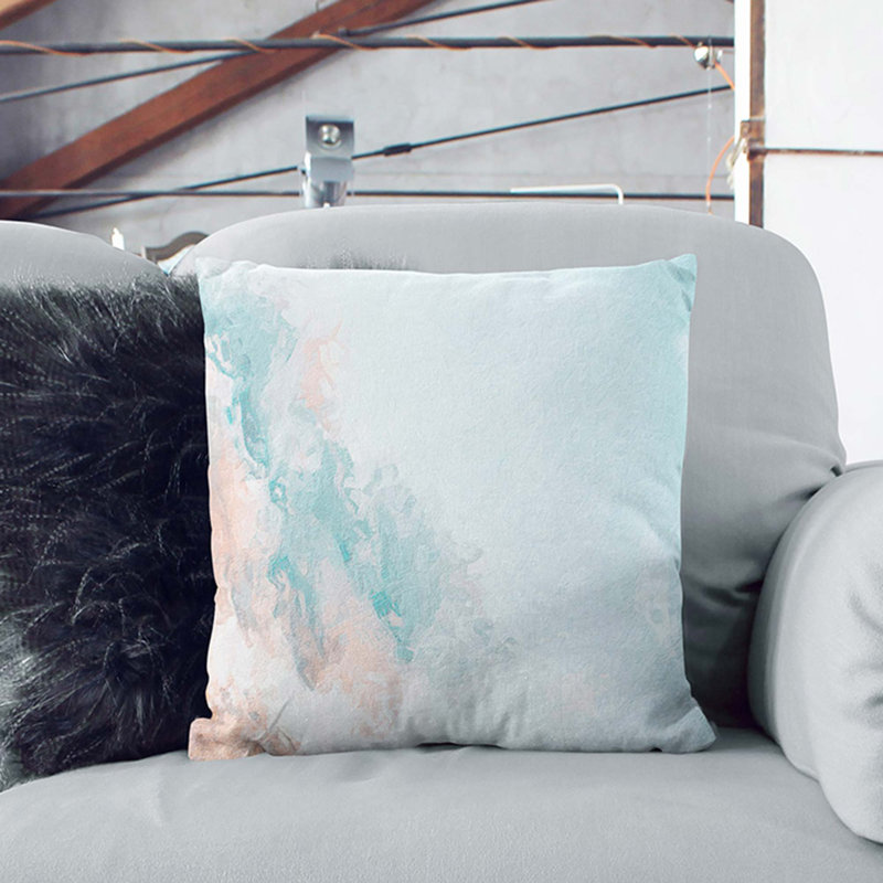 Peach Kissed Clouds Cushion with Filling, 40cm H x 40cm W x 15cm D