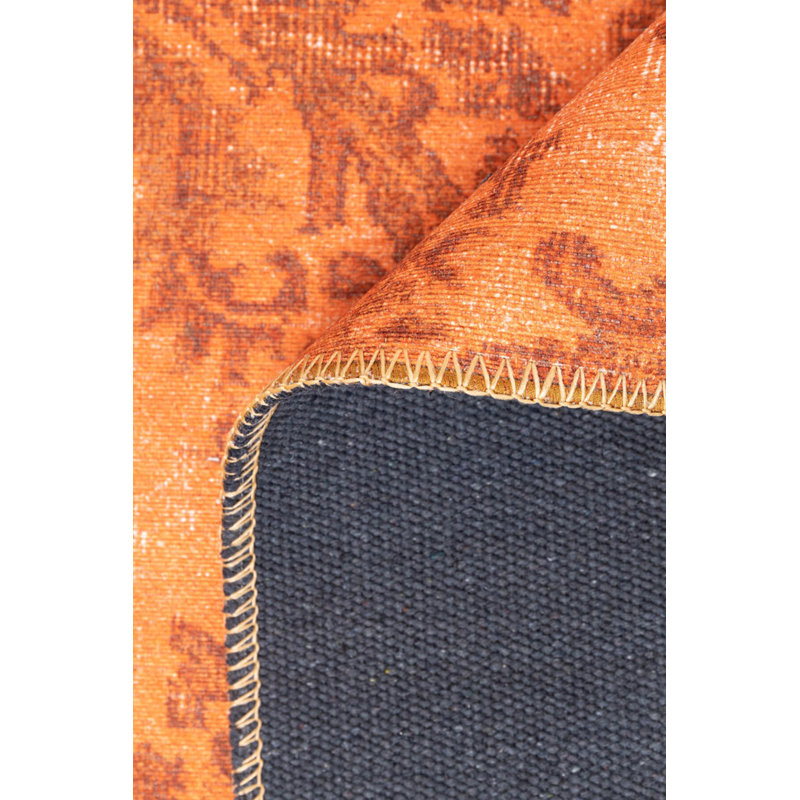 Tapis décoratif orange à motif tissé rétro, Rectangle 3 pi 10 po x 5 pi 3 po