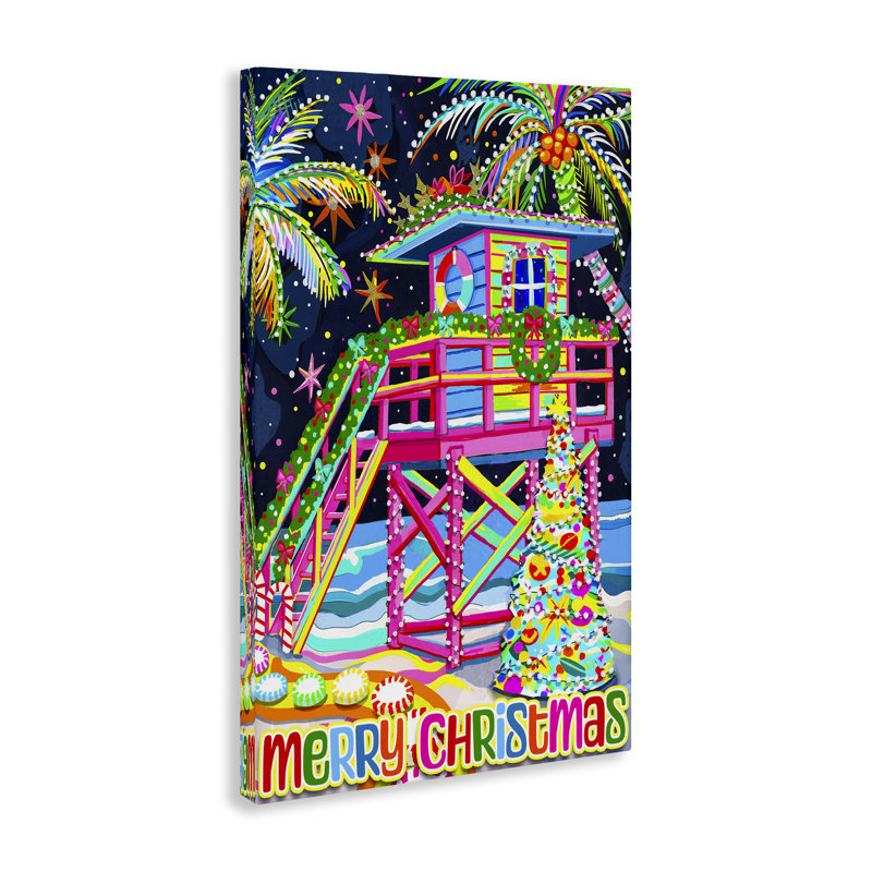 «Whimsical Seaside Christmas» par Jess Stempel, H 45 po x l 45 po