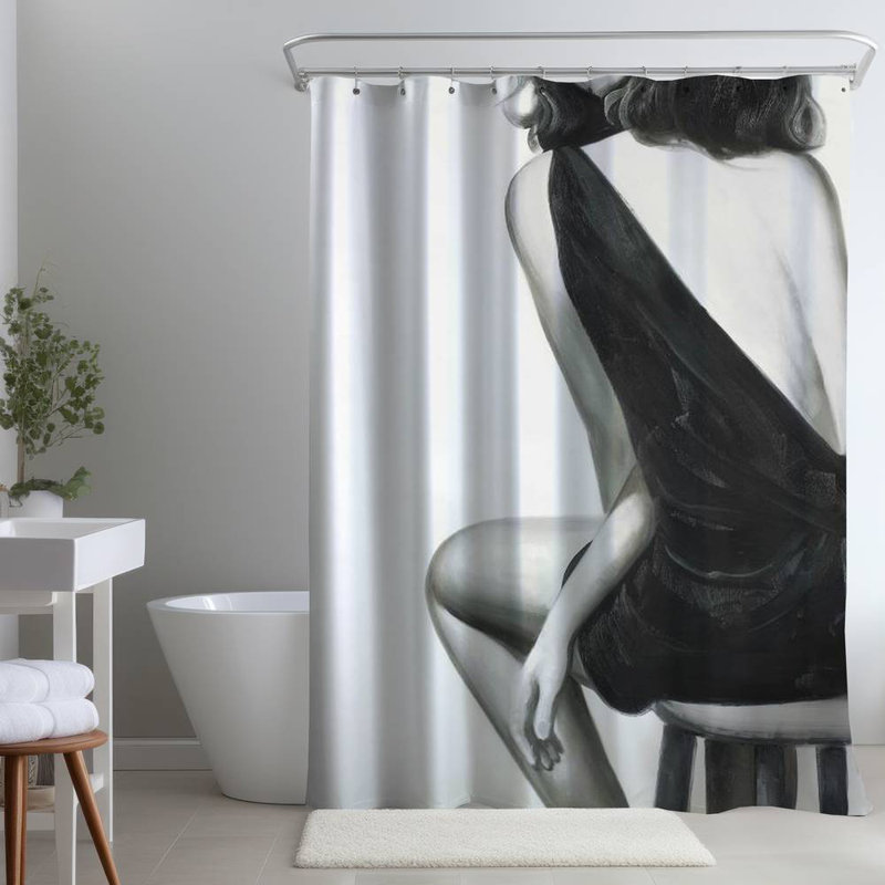 Shower Curtain FA20 – Polyester Shower Curtain, Dye Sublimation Print, 71" W × 74" L