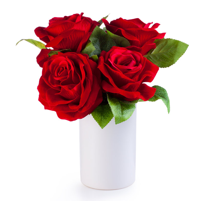 Arrangement floral roses vase, Rouge