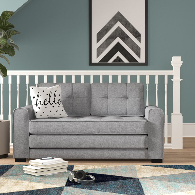 Bray Upholstered 58'' Sleeper Sofa, Gray 100% Linen