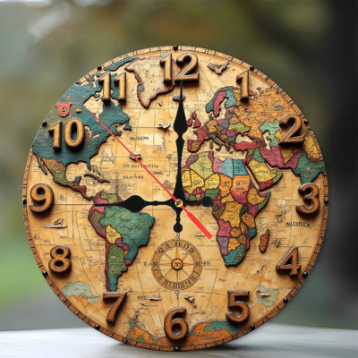 Horloge murale rétro en bois