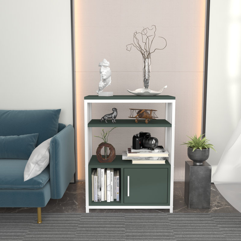 Yancey Bookcase, Green/White