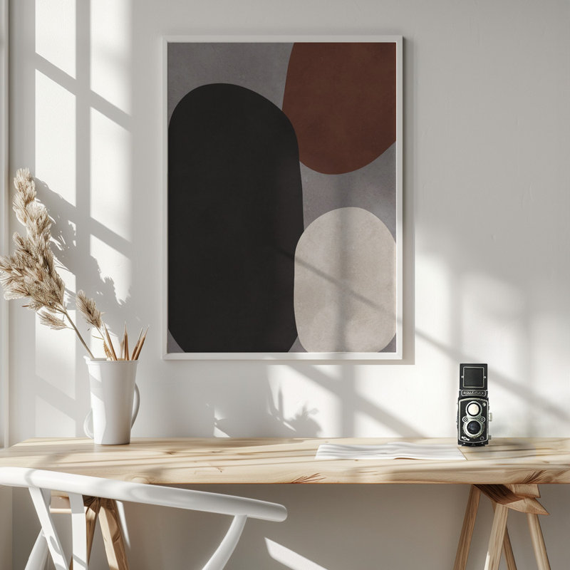 "Expressionist abstrait", art mural texturé encadré, Blanc, H 14 po x l 10 po