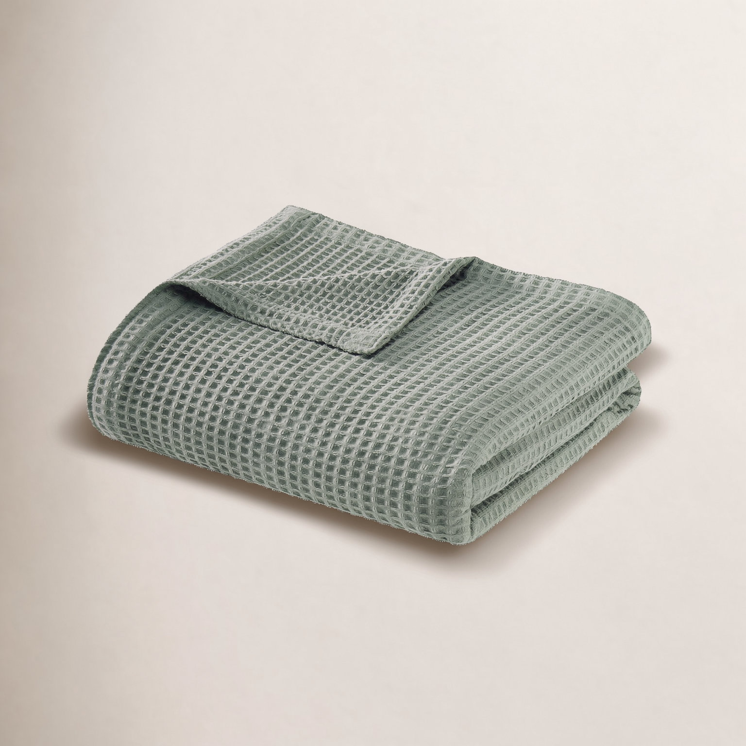 Cotton Throw Blanket, Queen, Green