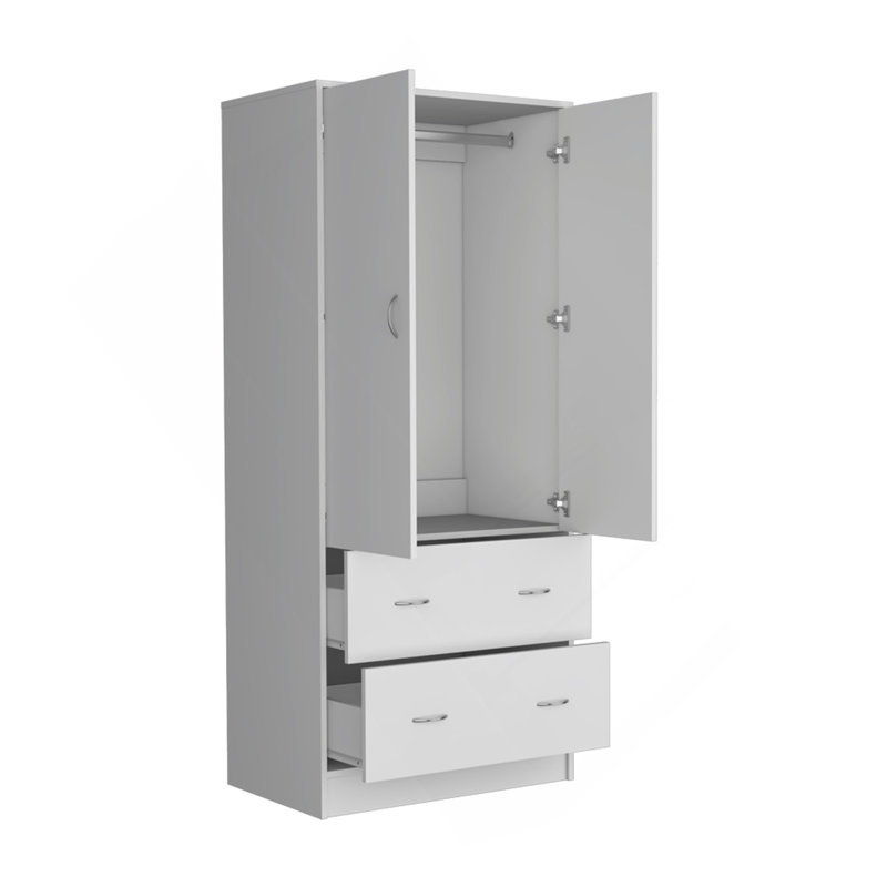 Armoire Edie, chambre à coucher, blanc, Blanc