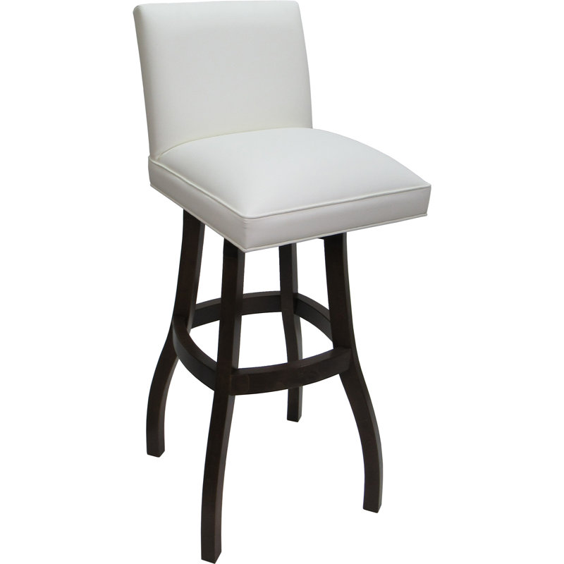 Swivel Wood Extra Tall Bar Stool On S-base, White, Dark Walnut, Bar Stool (34" Seat Height)