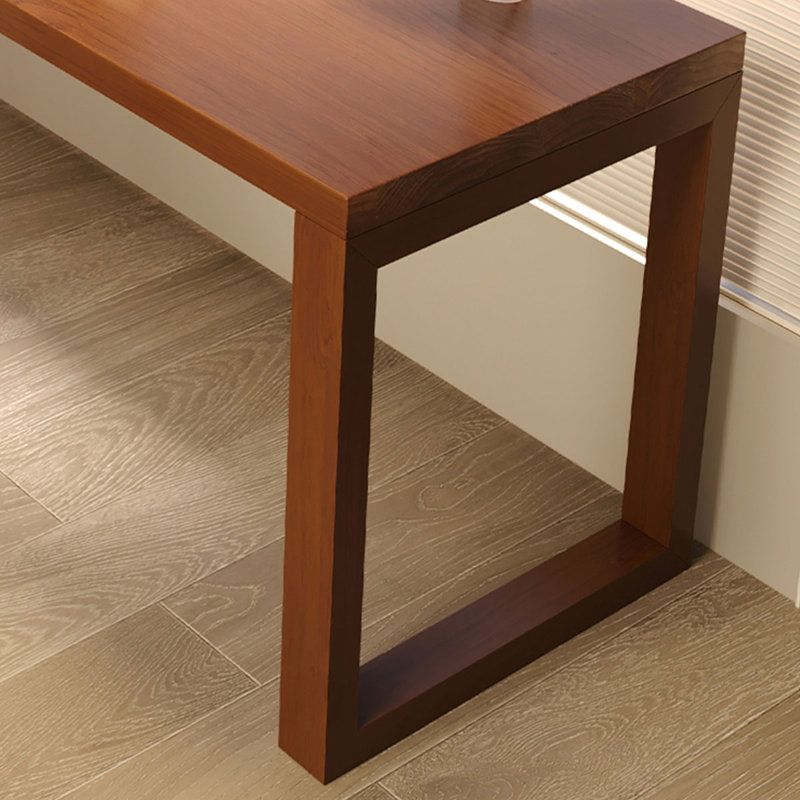 Bureau rectangulaire en bois massif brun noisette, H 29,6 po x l 63 po x P 39,4 po, Retour à gauche