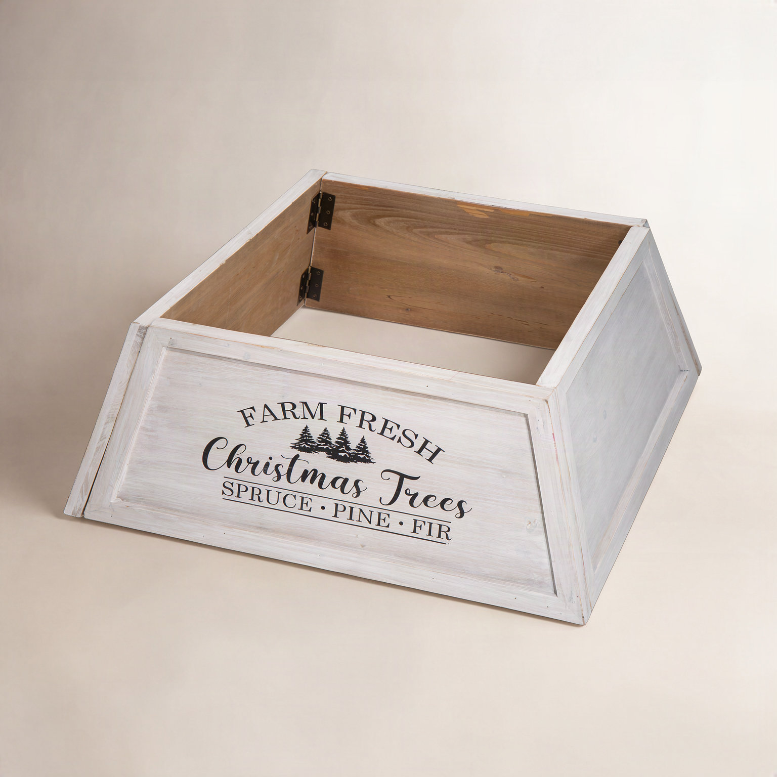 Trapezoid Wood Tree Collar, White, 26"
