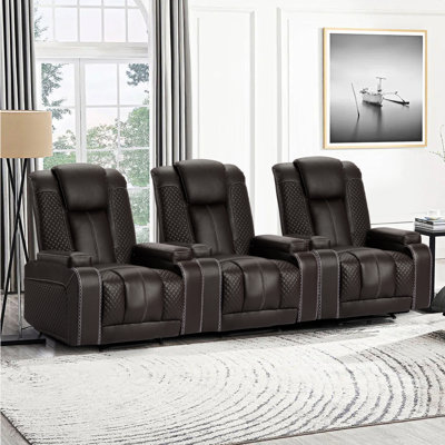 37" Wide Faux Leather Home Theater Individual Seat by WYIDA
