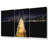 Lights On Bay Bridge - 3 Piece Wrapped Canvas Print-2003600579