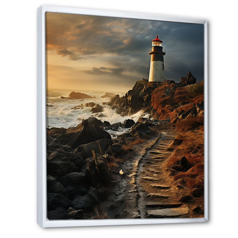 Phare Moody Scenery I, Cadre flottant blanc, H 44 po x l 34 po x P 1,5 po