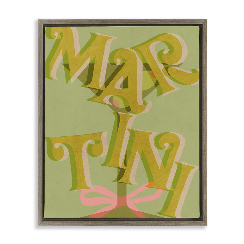 Cadre flottant Classic Classic Martini, design par Lil 'Rue, H 21 po x l 17 po, Cadre flottant orme Montalcino