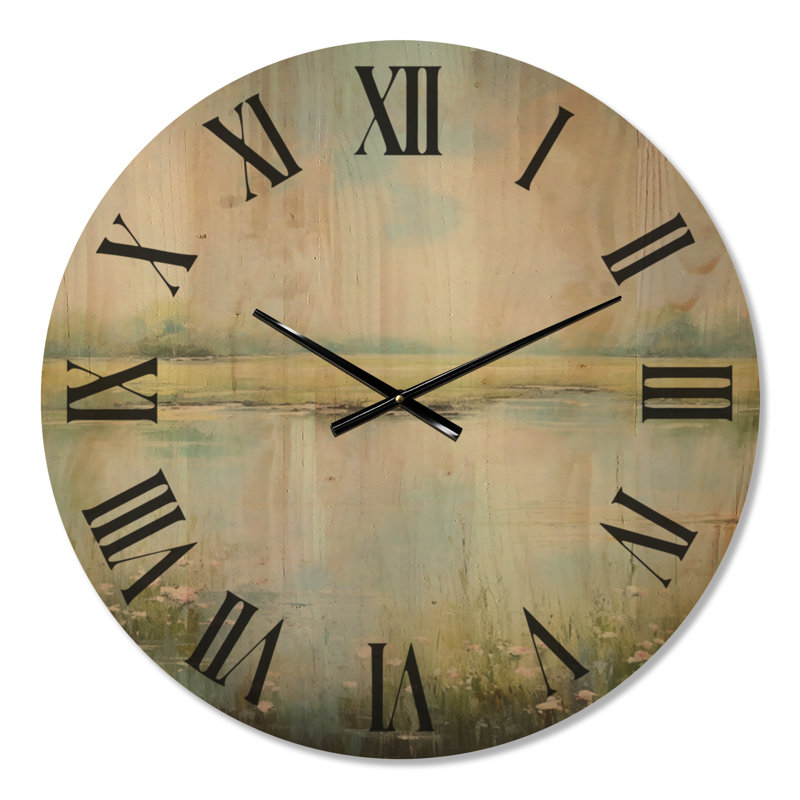 Horloge murale Meadow Tranquil Waters I - Large Wildflower, Large