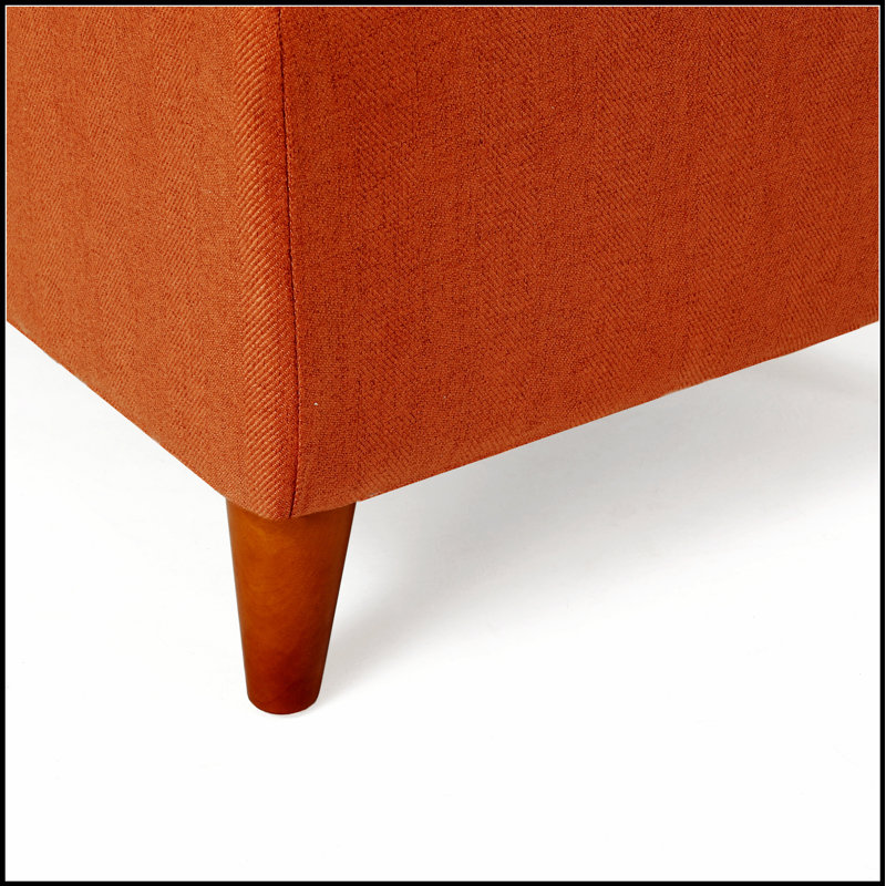 Autre modèle de repose-pieds avec rangement, banc d'entrée multifonctionnel, banc de chambre à coucher, Orange