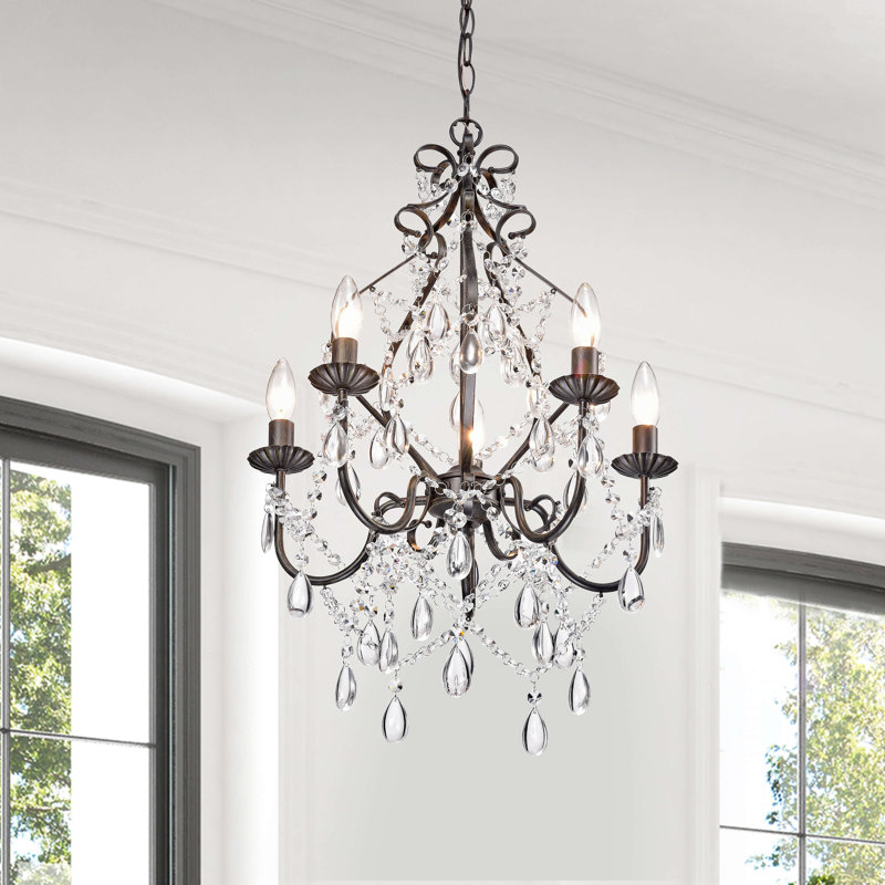 Wilkerson 5 - Light Antique Black Candle Style Classic / Traditional Chandelier