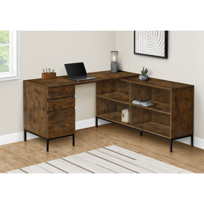 Bureau d'ordinateur d'angle en forme de L en métal, pour le travail, un bureau personnel ou un ordinateur portable