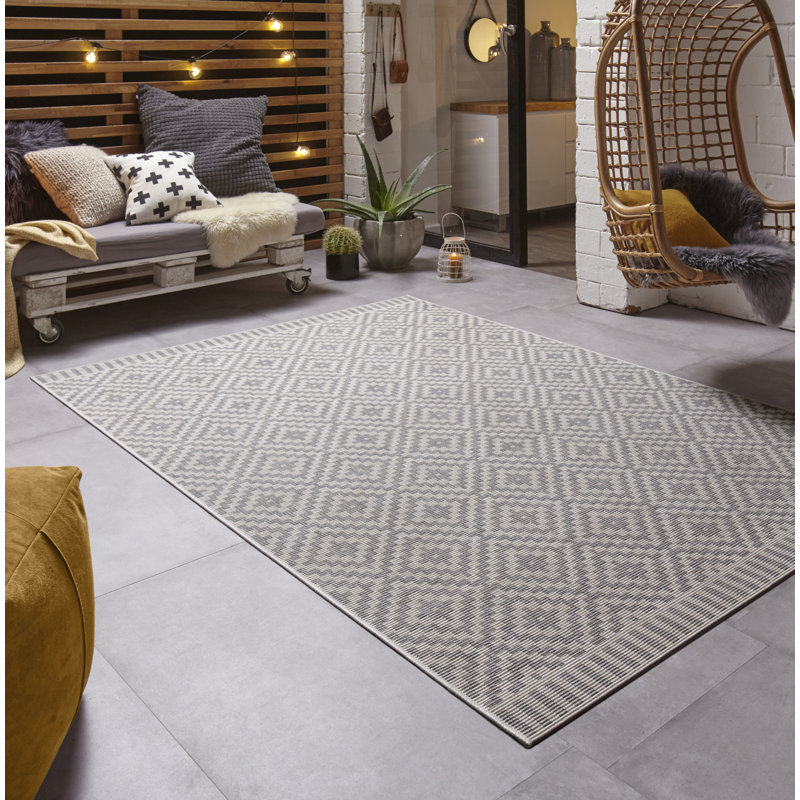 Breeze Flatweave Grey Rug, Rectangle 120cm x 170cm