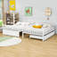 Lit superposé double en bois avec couchette simple et garde-corps Hommer-1524710418