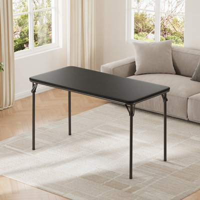 4ft Collapsible Card Table – PU Leather Top, Metal Frame, Scuff Resistant, Portable, No Assembly