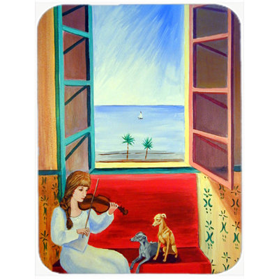 Greyhounds italien de la caroline italienne avec maman et planche à découper en verre violin