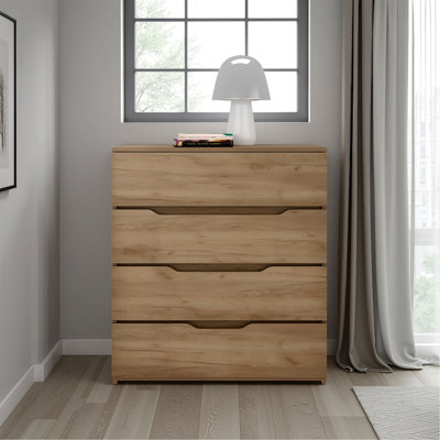 Commode 4 tiroirs, chêne naturel