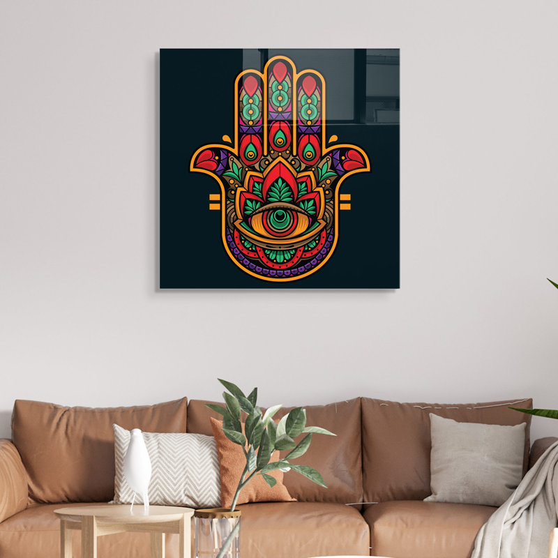 Élégante peinture décorative en verre trempé 23,6 po x 23,6 po | 100% verre trempé, épaisseur: 0,16 pouce | Parfait pour la décoration intérieure, le salon et le bureau | Pièce d'art moderne, durable et élégante