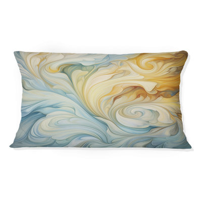 Coussin décoratif rétro à imprimé vague bleue et orange Vintage